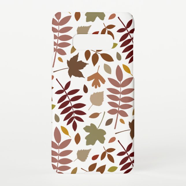 Fallen Leaves Lg Pattern Fall Colours on White Samsung Galaxy Case (Back)