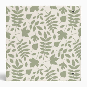 Fallen Leaves Lg Pattern Green on Cream Binder