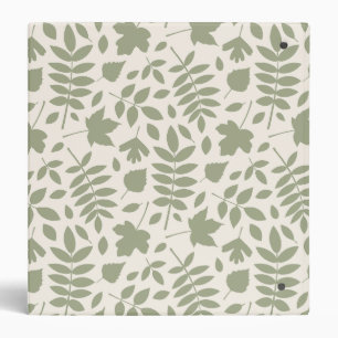 Fallen Leaves Lg Pattern Green on Cream Binder