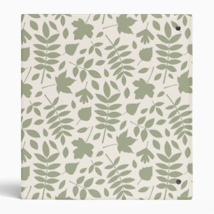 Fallen Leaves Lg Pattern Green on Cream Binder