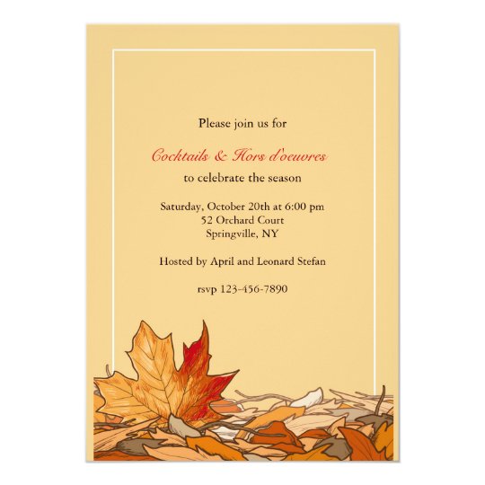 Fallen Leaves of Autumn Invitation