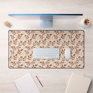 Fallen Leaves on Cream Background Desk Mat