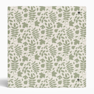 Fallen Leaves Pattern Green on Cream Binder