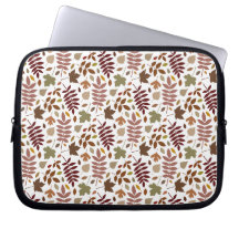 Fallen Leaves Rpt Pattern Fall Colours on White