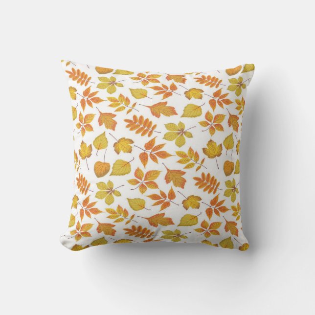 fallen leaves throw pillow (Front)