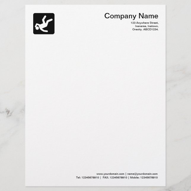 Fallen Man Symbol - Black Letterhead (Front)