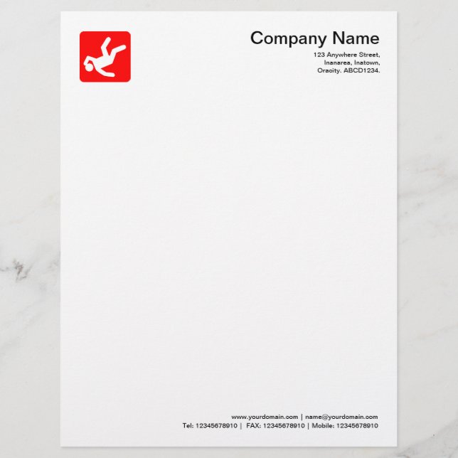 Fallen Man Symbol - Red Letterhead (Front)