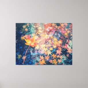 Fallen Maple Leaves Abstract Canvas Print