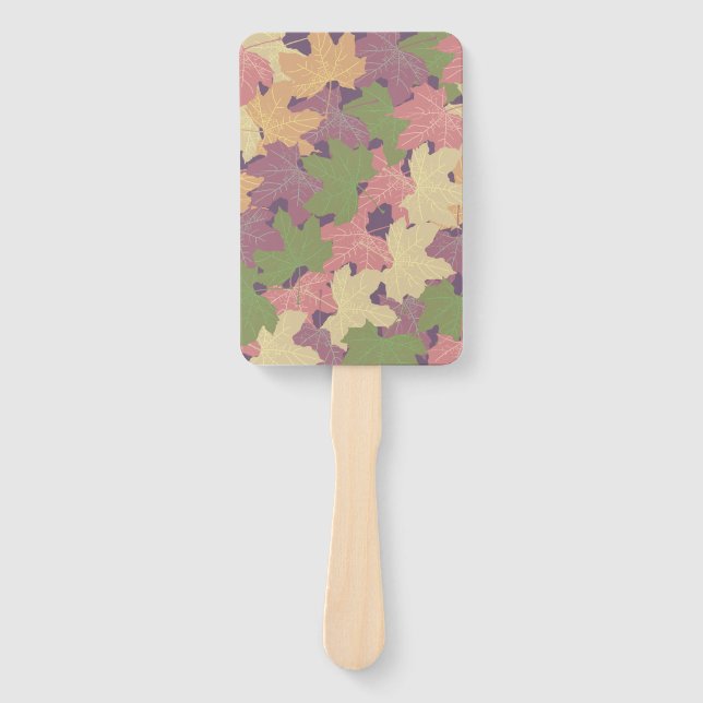 FALLEN MAPLE LEAVES HAPPY AUTUMN HAND FAN (Front)
