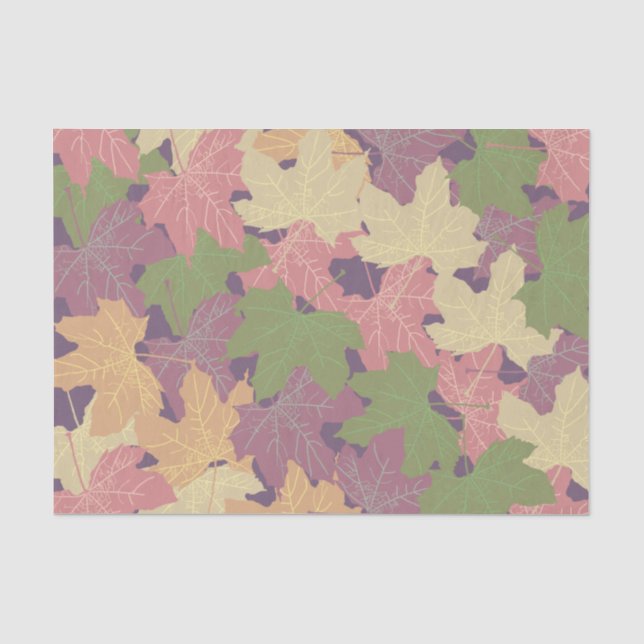 FALLEN MAPLE LEAVES HAPPY AUTUMN TISSUE PAPER (Front)
