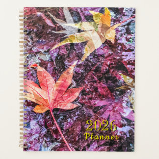 Fallen Maple Leaves in Water Abstract Planner