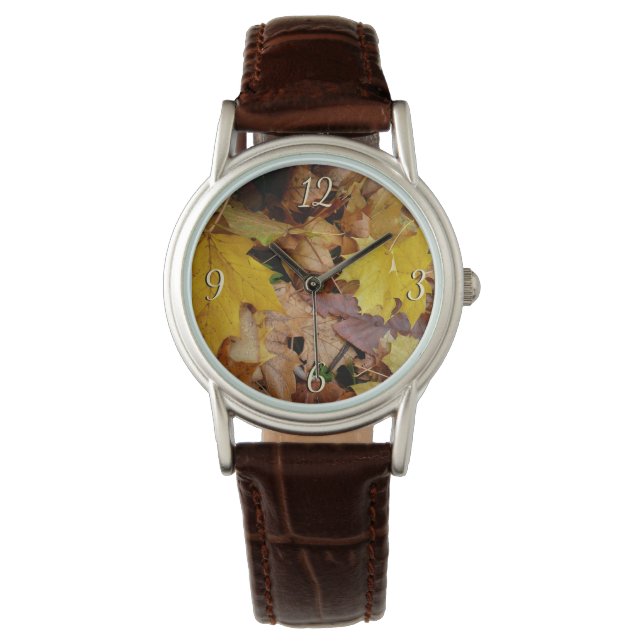 Fallen Maple Leaves Yellow Autumn Nature Watch (Front)