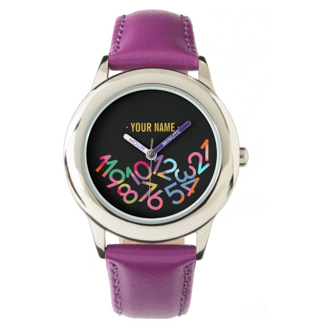 Fallen Numbers Funny Gravity Personalized Watch (Front)