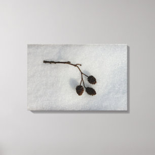 fallen on snow canvas print