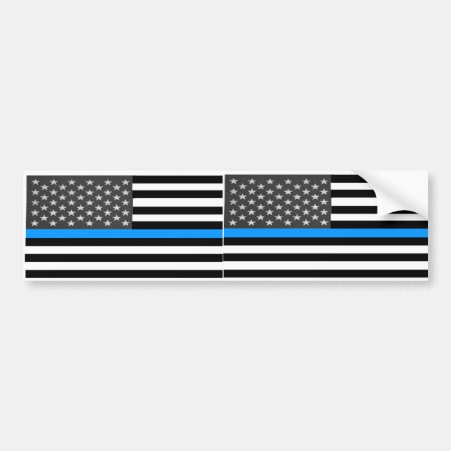 Fallen Police Flag Bumper Sticker (Front)