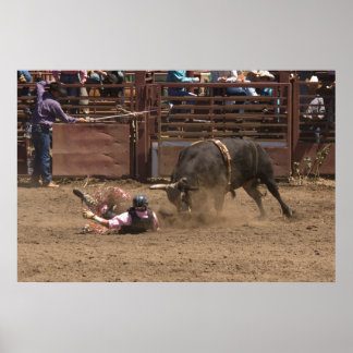 Fallen rider is about to meet his angry mount poster