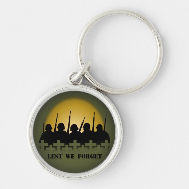 Fallen Soldiers Key Chain Lest We Forget War Hero (Front)