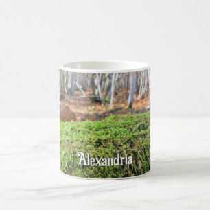 Fallen Tree in Autumn Moss - Personalised Coffee Mug