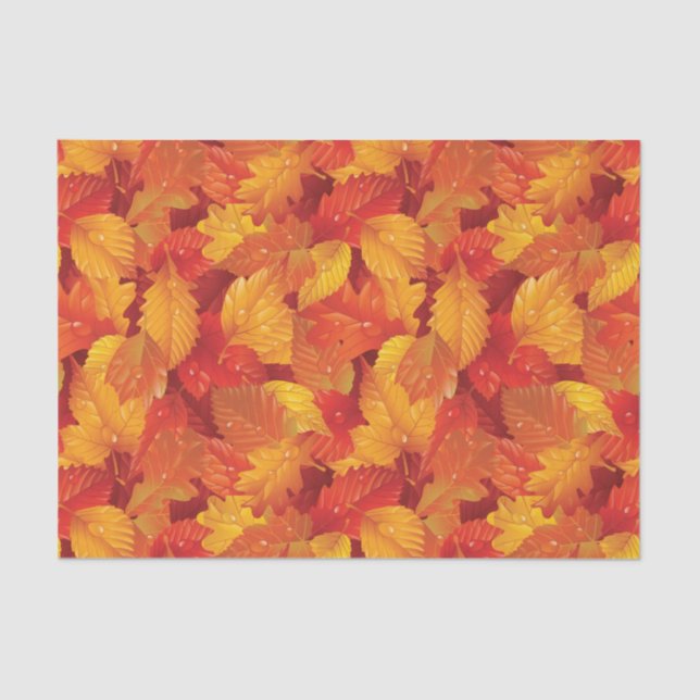 Fallen wet leaves. Autumnal background Tissue Paper (Front)