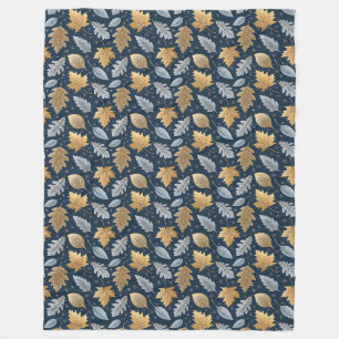 Fallen Winter Leaves dusted by Frost Fleece Blanket