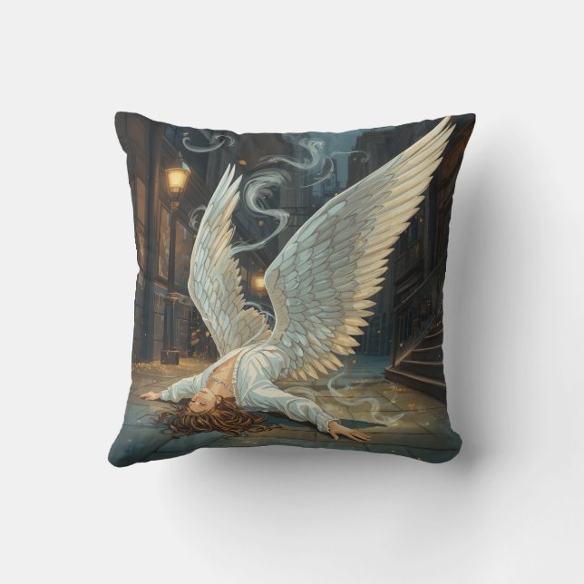 FallenAngel Throw Pillow (Back)
