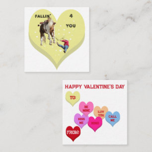 FALLIN' 4 YOU Valentine's Conversation Hearts Card