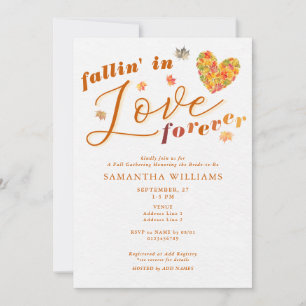 Fallin' in Love Forever Elegant Fall Bridal Shower Invitation