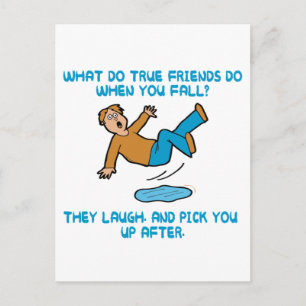 Falling and True Friends Postcard