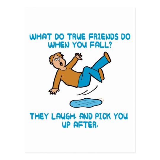 Falling and True Friends Postcard