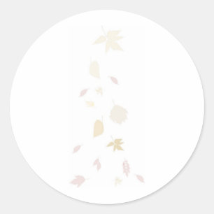Falling Autumn Leaves Classic Round Sticker