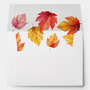 Falling Autumn Leaves Fall Wedding Invitation Envelope