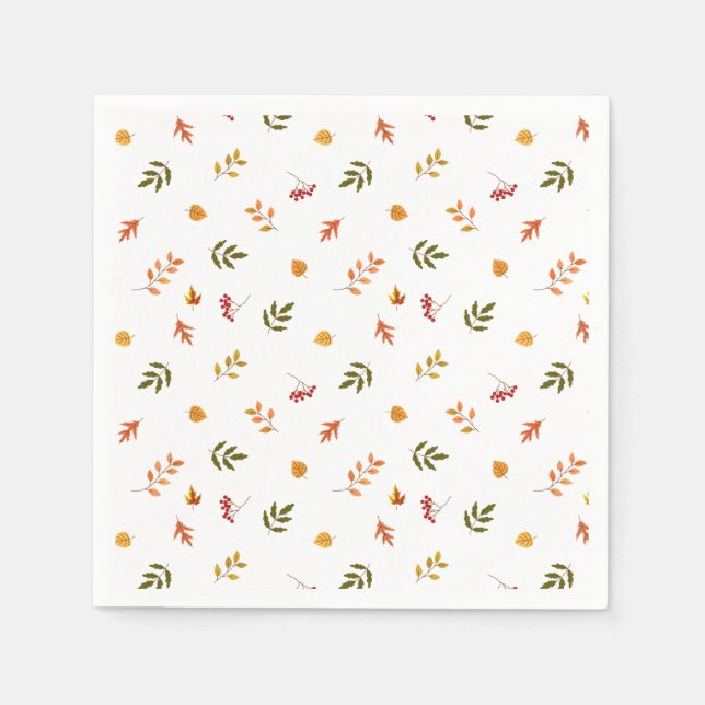Falling Autumn Leaves Napkin (Front)