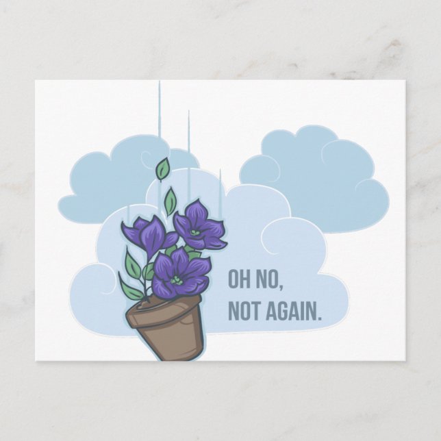 Falling Bowl of Petunias Postcard (Front)