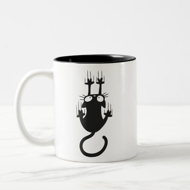 Falling Cat Two-Tone Coffee Mug (Left)