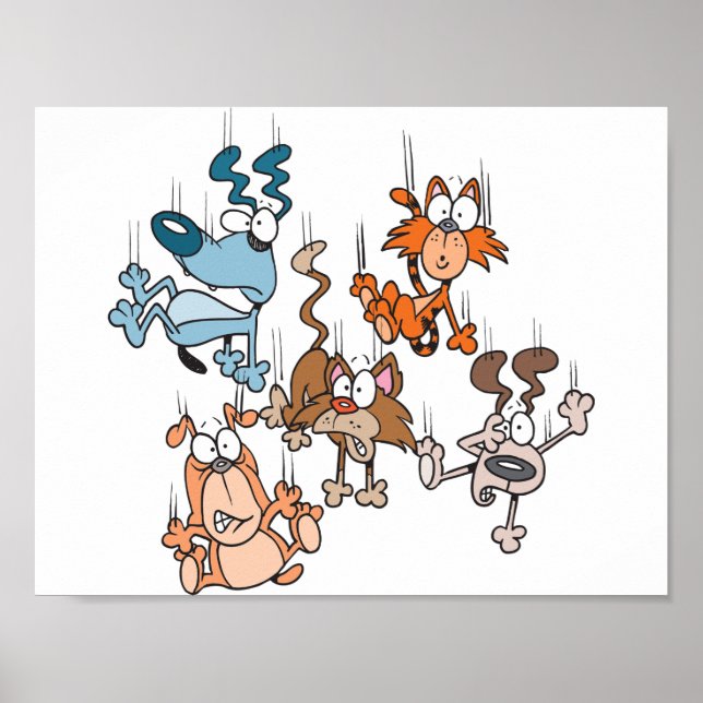 Falling Cats And Dogs Poster (Front)