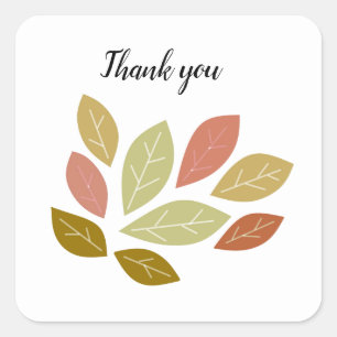 Falling Colourful Leaves Square Sticker