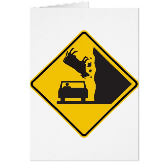 Falling Cow Zone Highway Sign (Front)