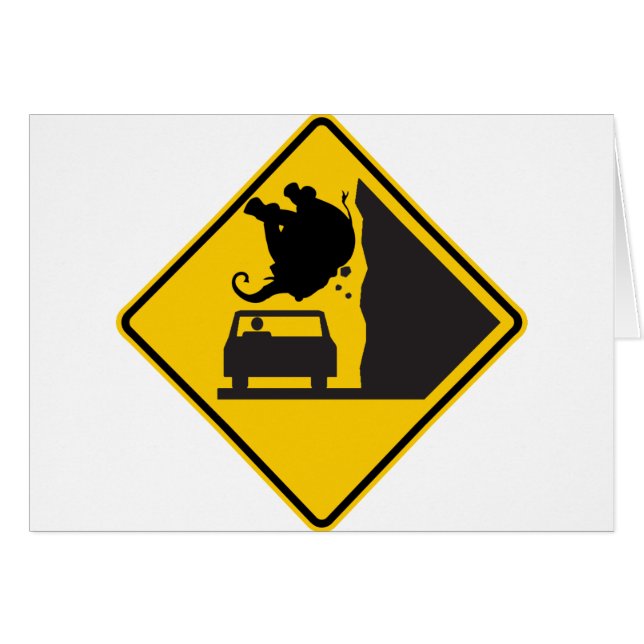 Falling Elephant Zone Highway Sign (Front Horizontal)