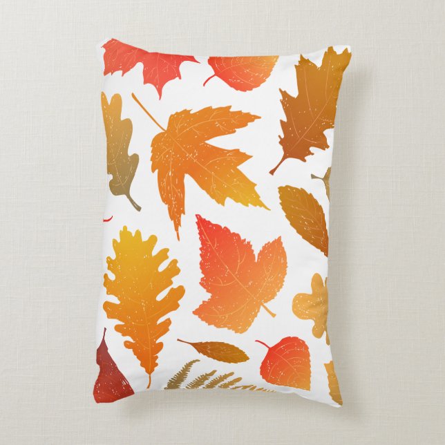 Falling for Autumn – Cozy Leaf Pattern Accent Pillow (Back(Vertical))