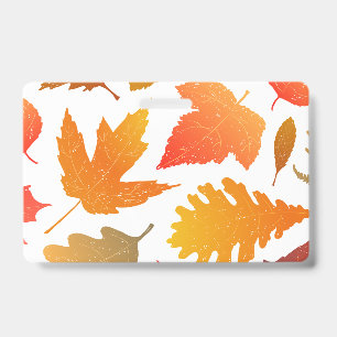 Falling for Autumn – Cozy Leaf Pattern Badge