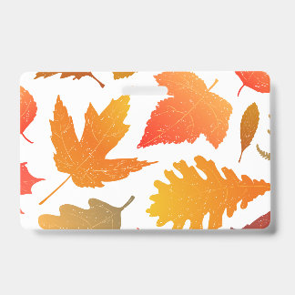 Falling for Autumn – Cozy Leaf Pattern Badge