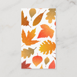 Falling for Autumn – Cozy Leaf Pattern Business Card