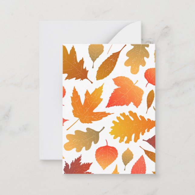 Falling for Autumn – Cozy Leaf Pattern Card (Front)