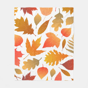 Falling for Autumn – Cozy Leaf Pattern Fleece Blanket