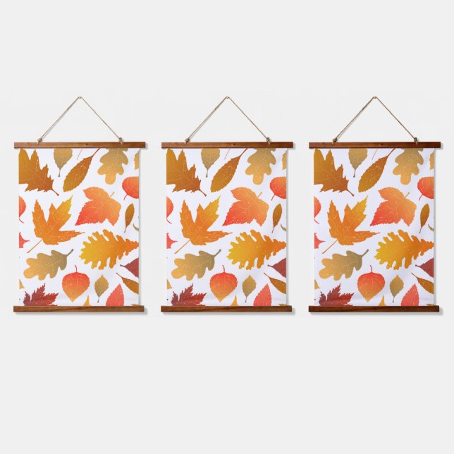 Falling for Autumn – Cozy Leaf Pattern Hanging Tapestry (Triple)