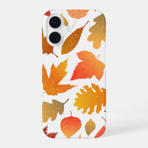 Falling for Autumn – Cozy Leaf Pattern iPhone 16 Case