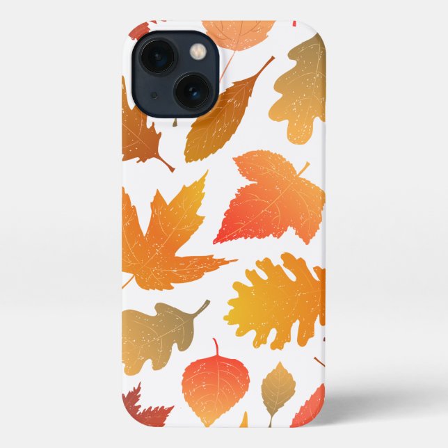 Falling for Autumn – Cozy Leaf Pattern iPhone Case (Back)