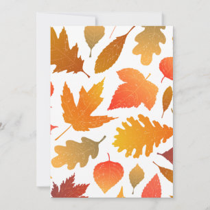 Falling for Autumn – Cozy Leaf Pattern Thank You Card