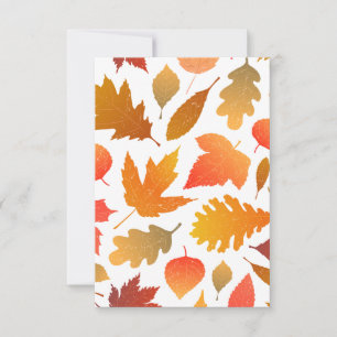 Falling for Autumn – Cozy Leaf Pattern Thank You Card