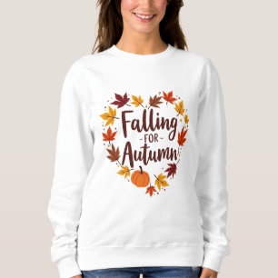 Falling for Autumn Heart Pumpkin Sweatshirt